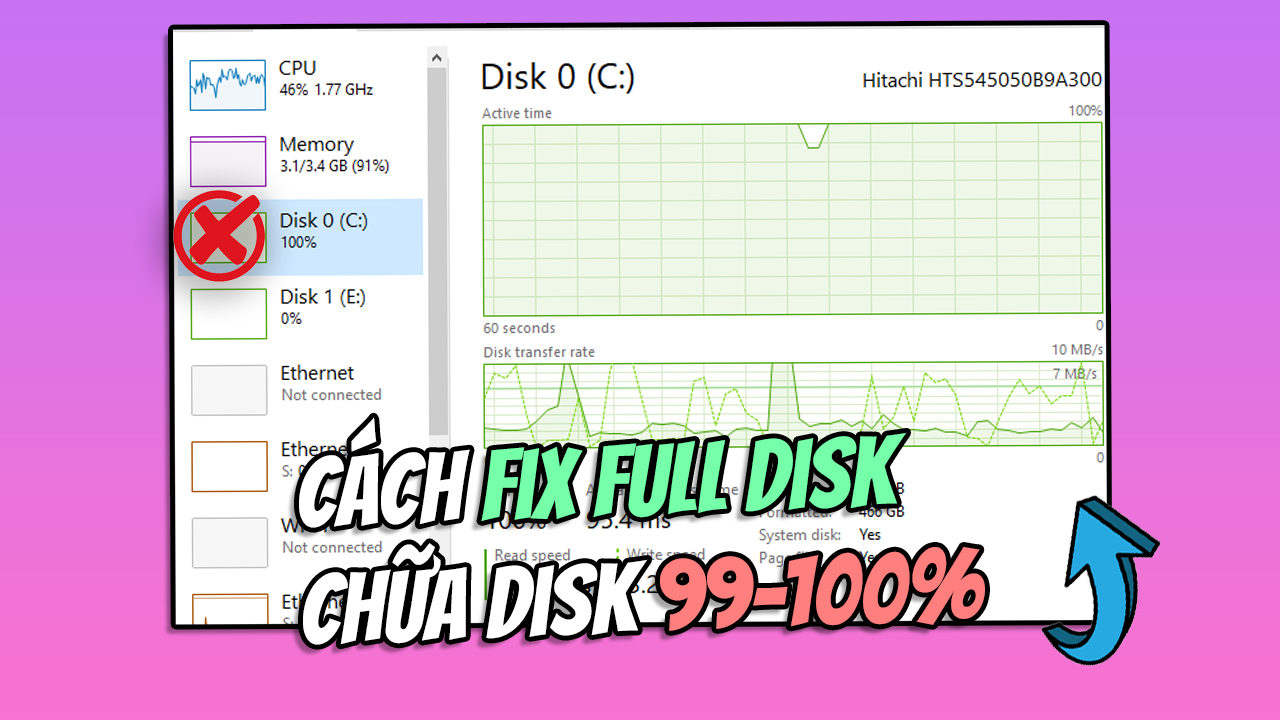 C&aacute;ch Fix Full Disk Tr&ecirc;n M&aacute;y T&iacute;nh Windows 8 + 10 + 11