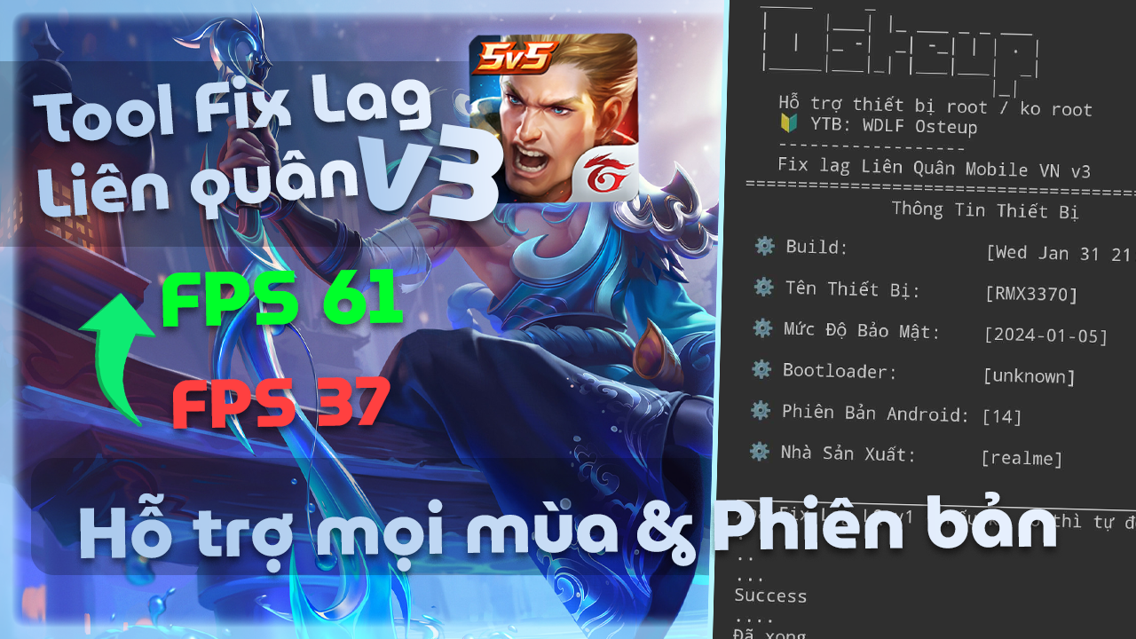 Fix Lag Li&ecirc;n Qu&acirc;n v3 &ndash; Hỗ Trợ Mọi Phi&ecirc;n Bản, M&ugrave;a Giải