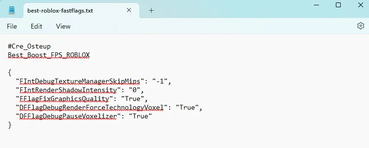 Bloxstrap Fast Flags menu tab configuration
