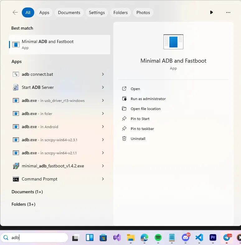 Menjalankan perintah adb devices di command prompt Windows