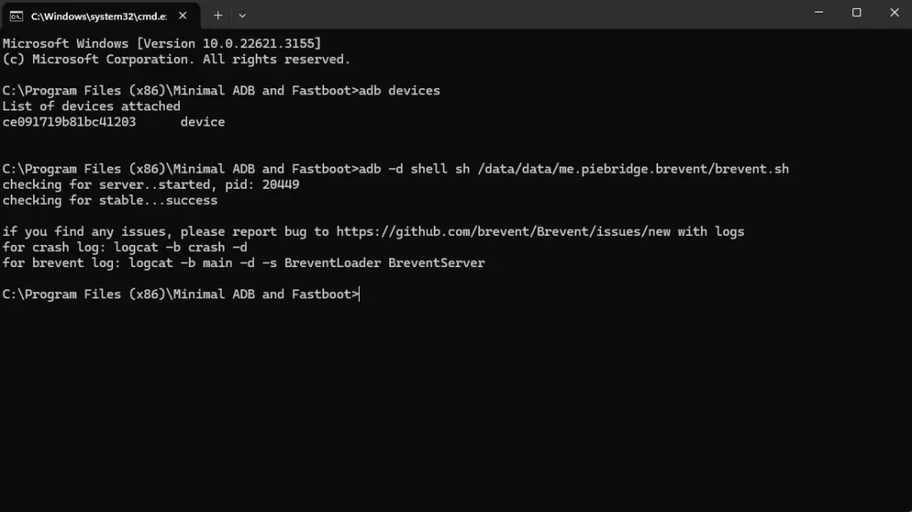 Terminal menampilkan status checking for stable success