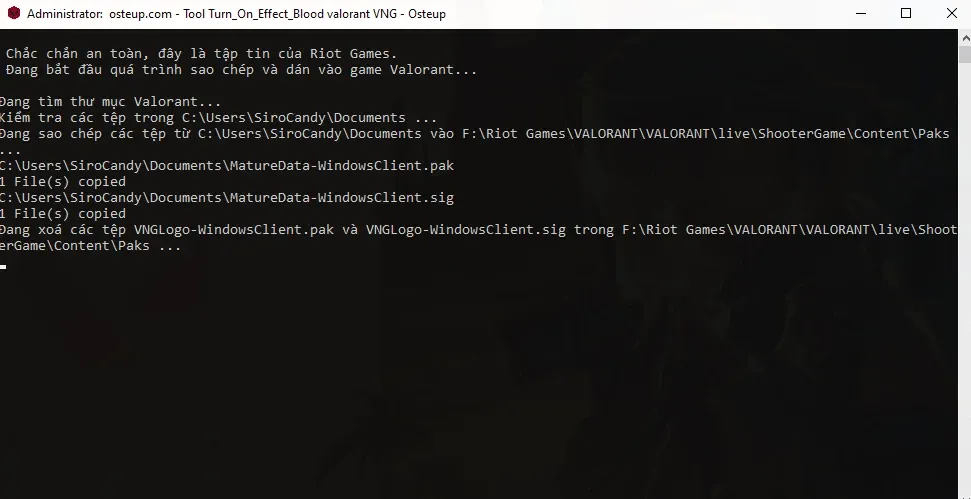 Tampilan jendela command prompt saat tool konfigurasi berjalan