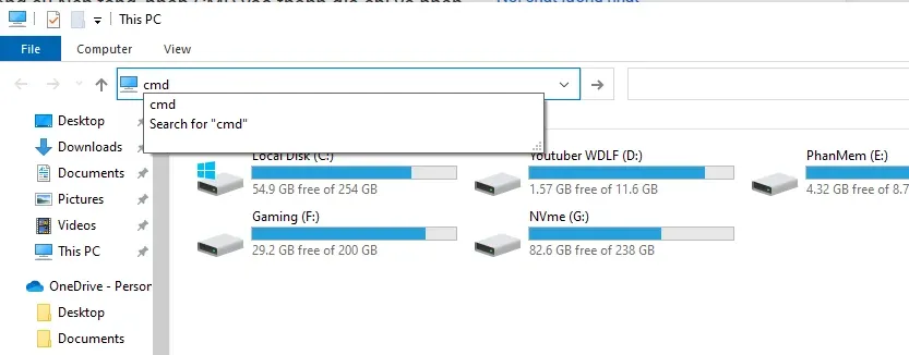 Pro tip: Open CMD directly from the File Explorer address bar