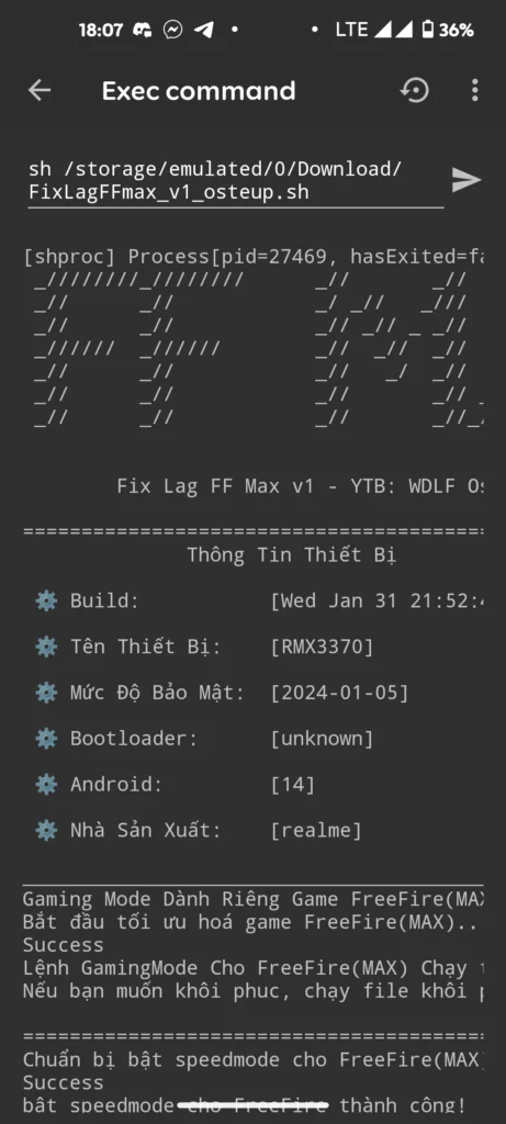 Opening the Brevent app drawer and selecting Exec Command