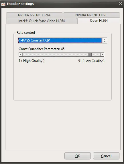 Open H.264 software CPU-based video encoding option