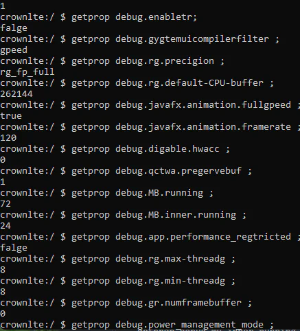 Checking active setprop command status with getprop