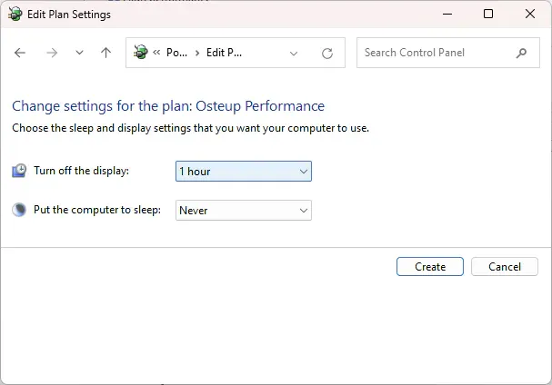 Setting display timeout and sleep preferences