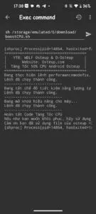 Terminal showing successful execution of BoostCPU.sh