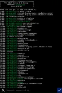 Tampilan eksekusi skrip OPSM yang berhasil di terminal Android