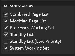 Tampilan antarmuka dan menu pengaturan Windows Memory Cleaner