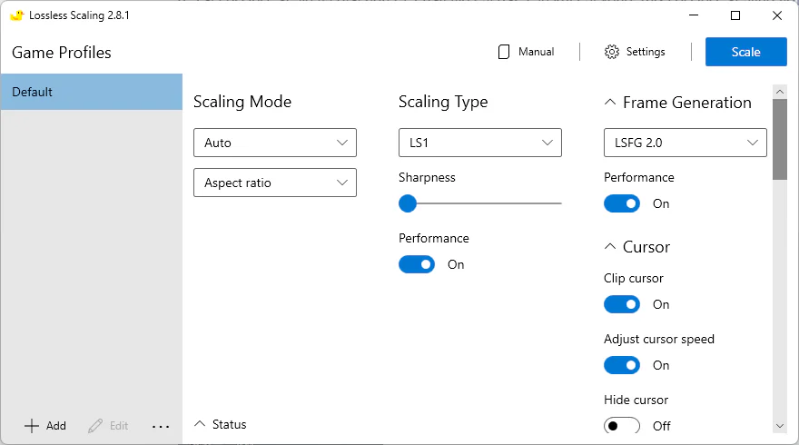 Configuring Custom Scaling Mode and Scale Factor