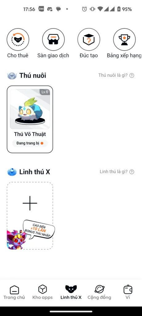 Virtual pet management screen