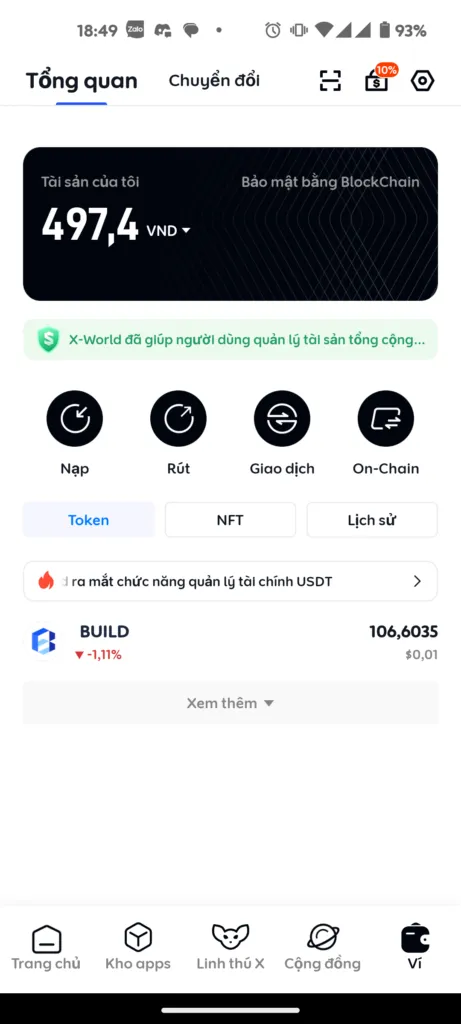 Checking asset balances in wallet